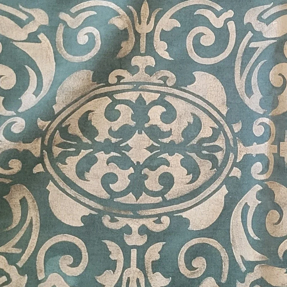 Pintura Studio Olive Green Velour Custom Rectangle Pillow Cover Damask Medallion